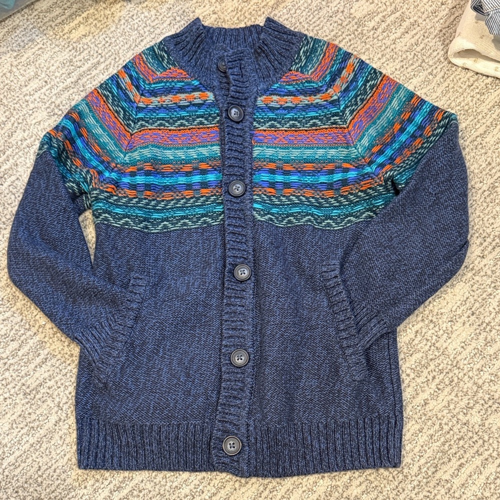 Tea Collection Blue Multicolor Knit Sweater